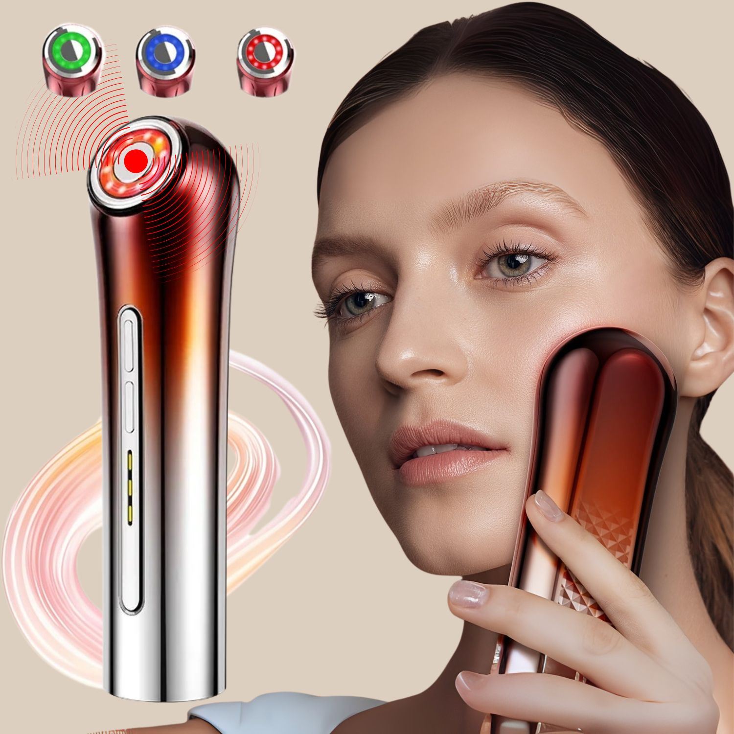 Masajeador Facial 6 en 1 EMS electroestimulacion Terapia Luz Lifting
